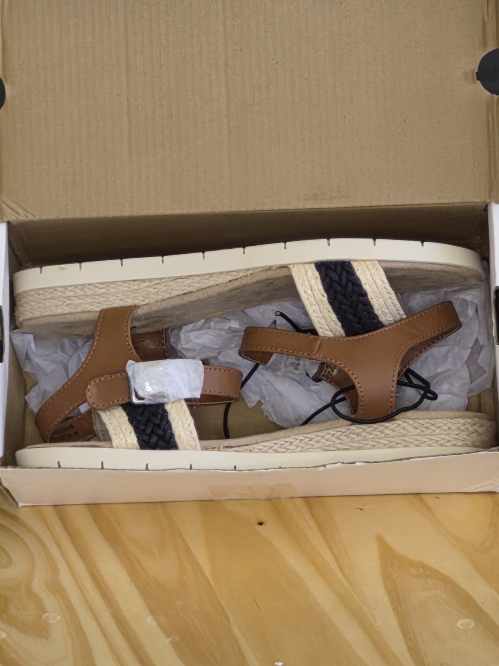 St. John's Bay Cognac Multi Women’s Braided Strap Sandals - Picture 6 of 6